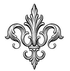 Fleur‑de‑Lis Floral Ornament Vector, Heraldic Engraving for Jewelry Design & Metal Stamping © quokka