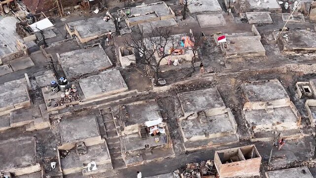Tragic Fire Destroys Traditional Houses in Sade Village, Lombok: Suku Sasak Cultural Heritage Disaster and Post-Disaster Destruction Scene
