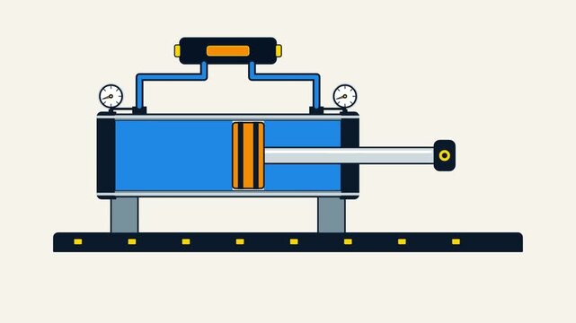 Hydraulic Cylinder Cycle Animation in Operation