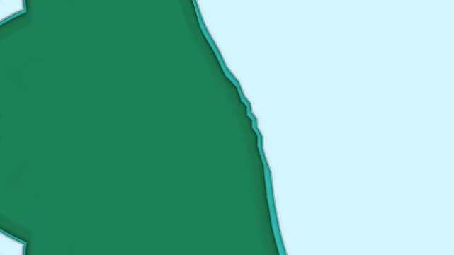 A close-up view of intricately layered green paper with sharp edges and a floral-like pattern