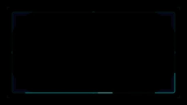 Digital hud interface frame with scanning progress bar overlay for tech and gaming projects