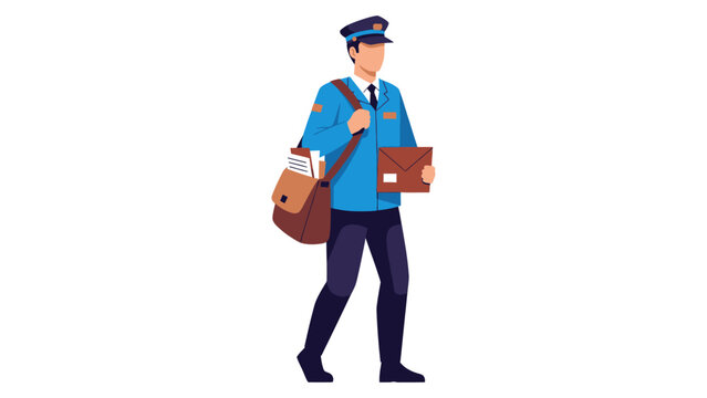 Professional Postman Delivering Mail Illustration