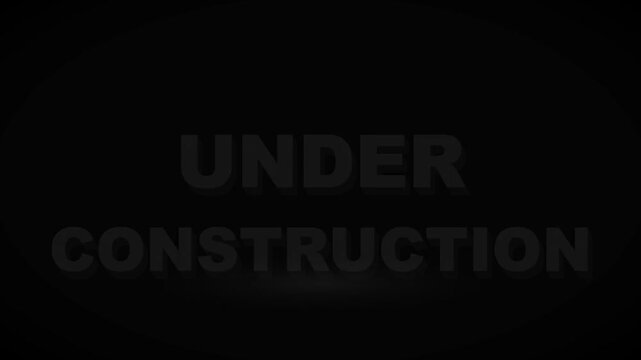 Under Construction Glitch Text Animation on Dark Background for Website Maintenance and Progress