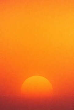 Stunning vibrant sunset sky with glowing sun orb.