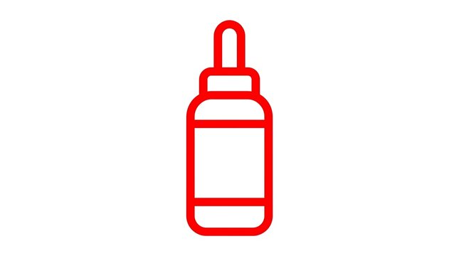 Dropper bottle red line icon