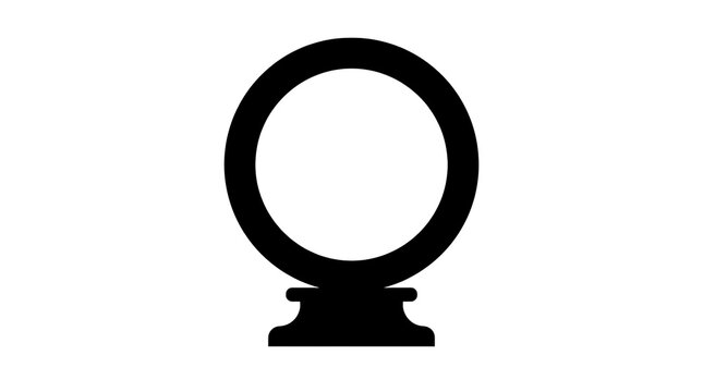 Crystal ball silhouette icon sitting on a stand