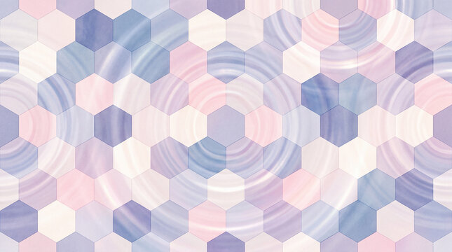 Japanese Traditional Kikkō-inspired Pastel Marble-Ripple Hexagon Abstract Background for Branding, Packaging, Stationery, Web Design, and Social Media Visuals