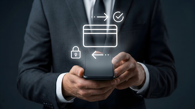 Modern digital payment concept showing secure transactions, card technology, and financial management system