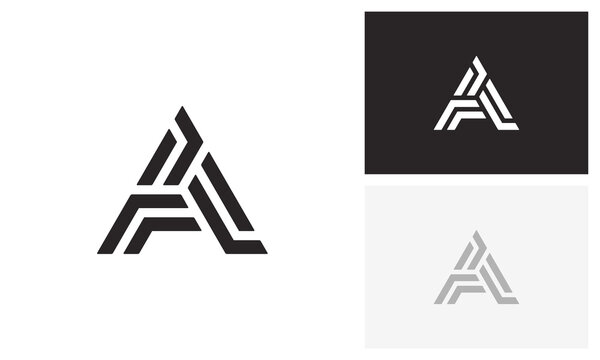 Letter A Stacked Lines Triangle Shape Strong Bold Logo Design