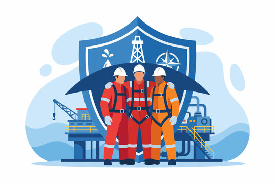 Industrial Workers Under Shield for Occupational Safety and Insurance