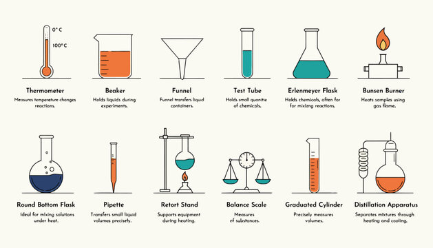 chemistry lab equipment icons