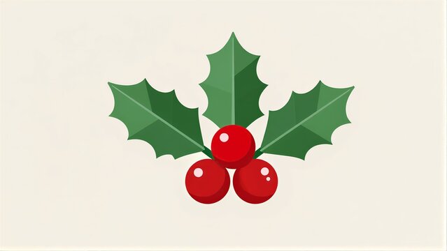 Christmas holly with vibrant red berries and green leaves against a soft background.
