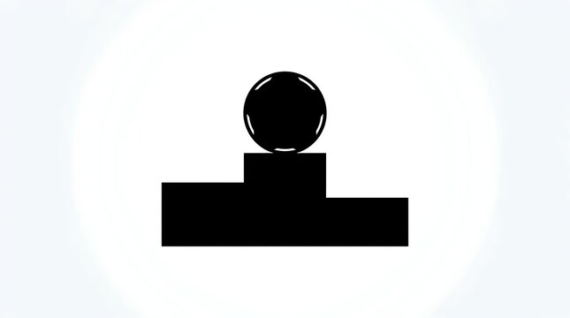 Black silhouette of a winner podium with a sphere on top