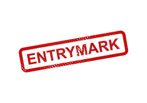 Red entry mark stamp with text entrymark illustration