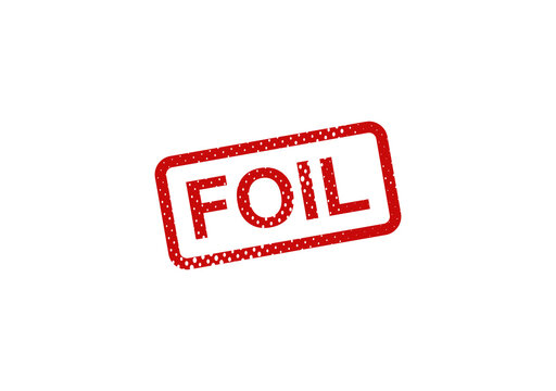 Red foil stamp or label illustration
