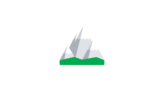 Snowcapped mountain vector flat icon. Isolated snow capped mountain emoji illustration .