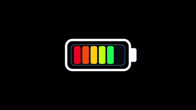 Color Battery Charging Level Indicator Animation