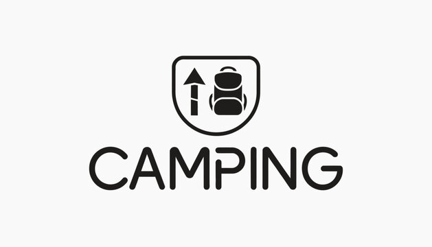 camping logo, travel and adventure symbol