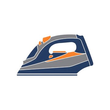 A flat vector illustration of a modern household clothes iron for laundry.