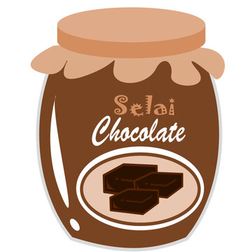 Chocolate Jam Jar Illustration, Chocolate Bar Design