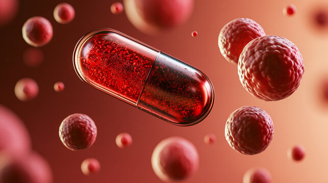Metallic fluid capsule floating among soft cells, nanomedicine, targeted drug delivery, precision therapeutics, cellular transport, pharmaceutical research, personalized healthcare
