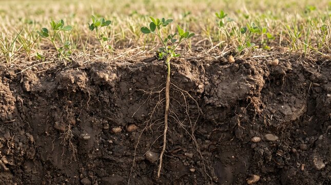 Alfalfa seedling root system