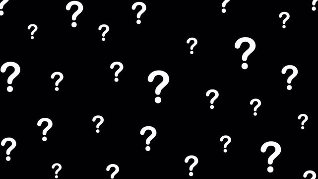 Floating Question Marks Animation Transparent Background Uncertainty Concept