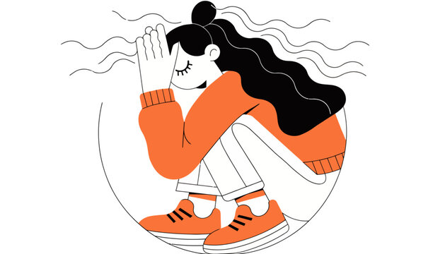 Anxious Young Woman Feeling Trapped and Overwhelmed