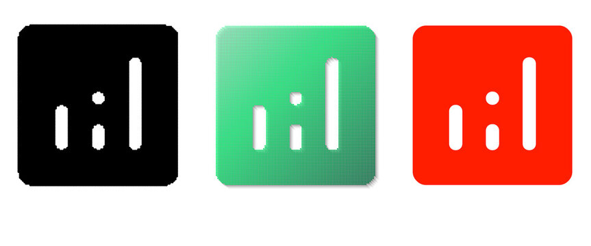 Colorful bar graph icons set isolated on transparent background for analytics and data visualization design
