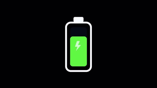 Eco Power Battery Charging from Empty to Full Animation