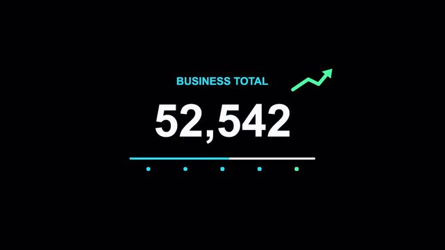 Business Number Counter with Upward Growth Animation
