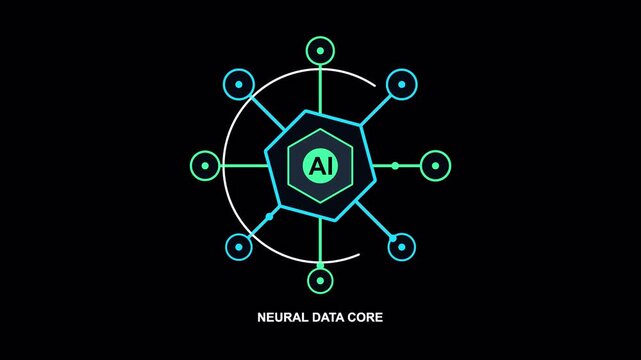AI Neural Data Core Network Technology Loop Animation