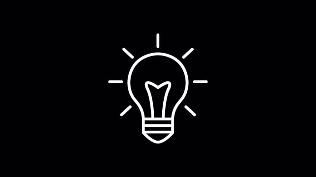 Light Bulb Idea Icon with Radiating Rays Animation