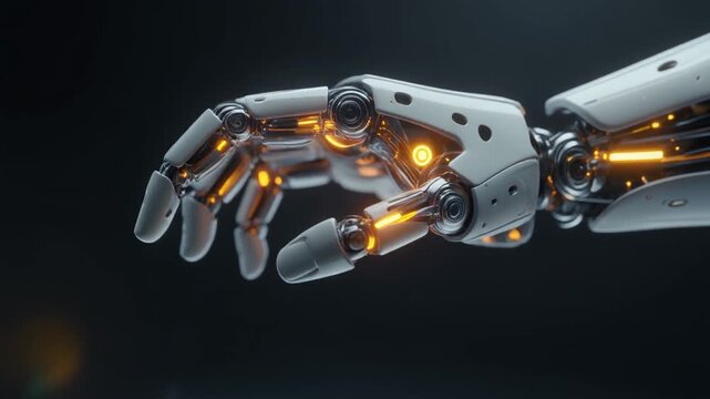 Humanoid Robot Hand Reaching Forward, Physical AI and Future Technology
