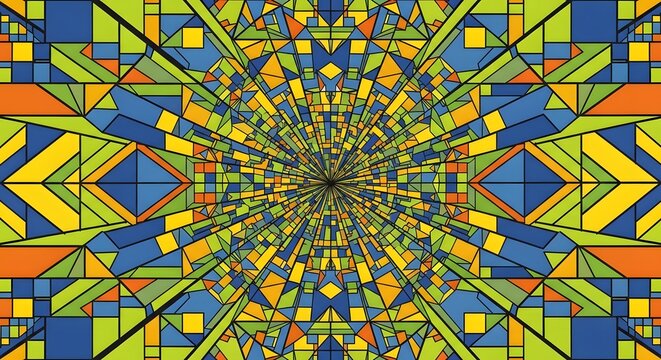 Abstract geometric kaleidoscope pattern design