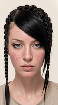 portrait of a young emo woman