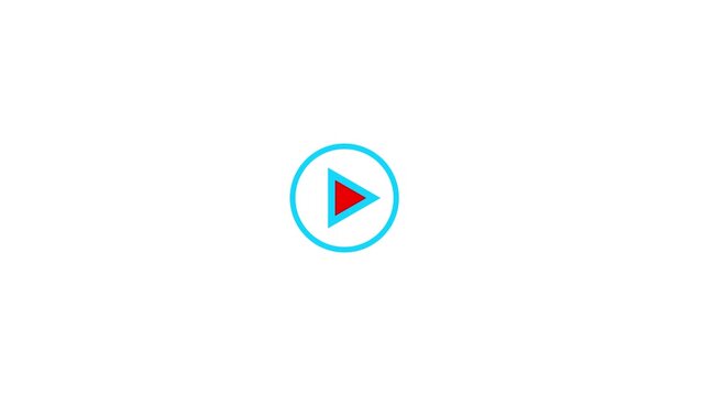 Video player button icon isolated.Video play button sign isolated on transparent background.