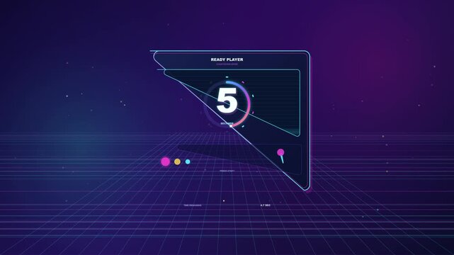 Futuristic Neon Countdown Timer for Gaming and Streaming