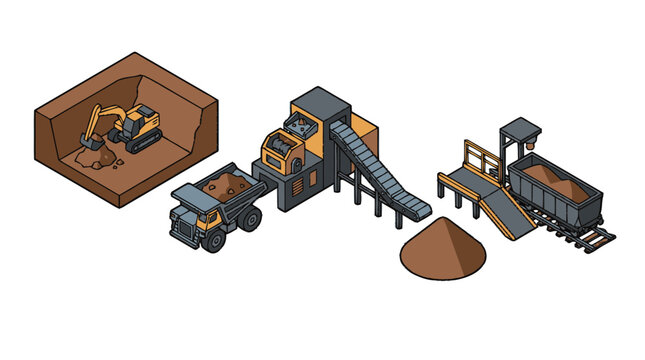 Industrial mining equipment and conveyor belt system.