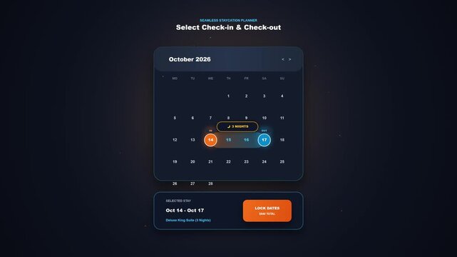 Interactive Travel Booking Calendar UI Interface Design