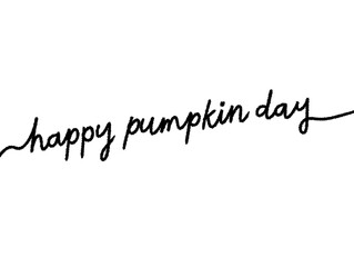 Handwritten Happy Pumpkin Day Text on White Background © rahayu