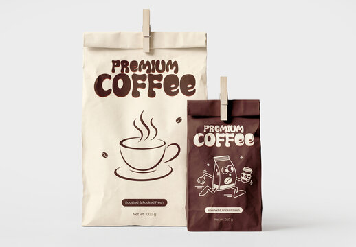 Coffee Bag Packaging Mockup