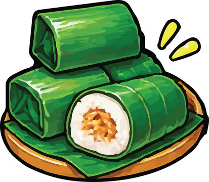 Lemper - Traditional indonesian snack street food