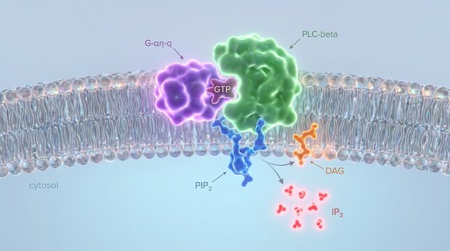 G Alpha Q Protein Activates Plc Beta to Cleave Pip2 into Dag and Ip3