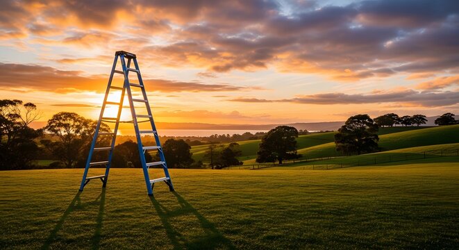 Playground ladder at golden hour sunset