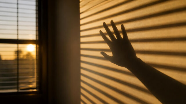 hands on the window