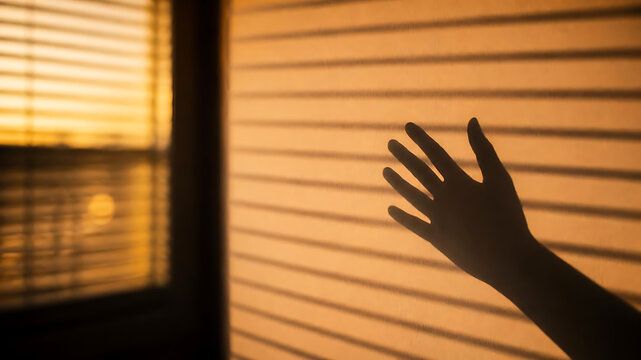 hands on the window