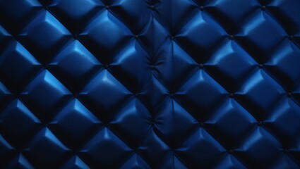 Obraz premium Deep blue diamond pattern upholstery texture background
