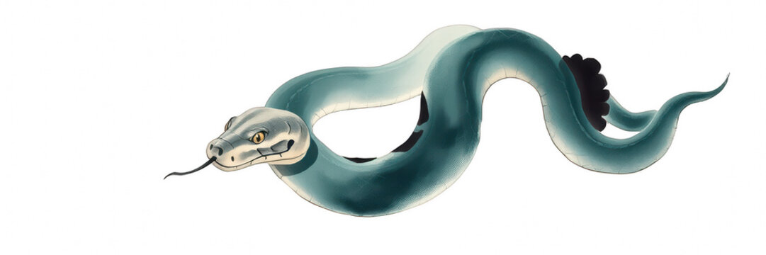 Cybernetic futuristic robotic snake digital illustration