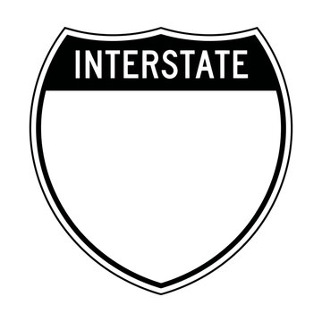 Blank interstate highway shield sign icon for road navigation and travel destination guidance Vector